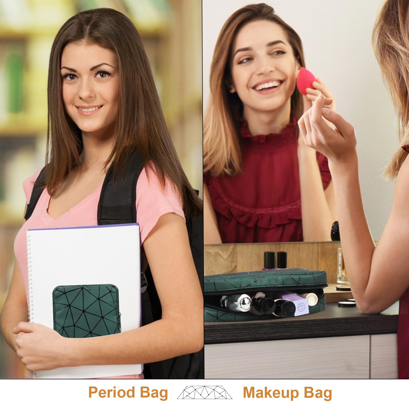 Likesing Sanitary Napkin Storage Bag, Leather First Period Kit for Girls 9-12, Portable Tampon Menstrual